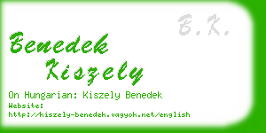 benedek kiszely business card